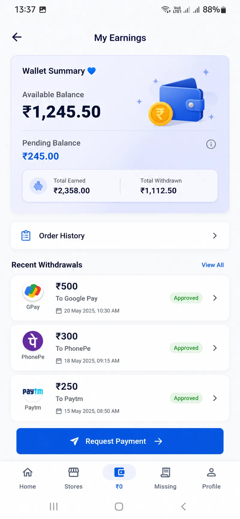 KashAndaz Wallet and UPI Payouts
